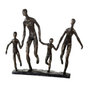 Polysculptuur "Familie" bronskleurig