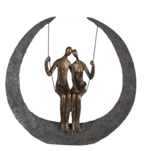 Poly/metalen sculptuur "Swing" bronskleurig