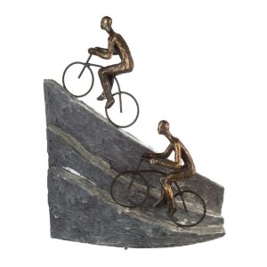 Poly/metalen sculptuur "Racing" bronskleurig